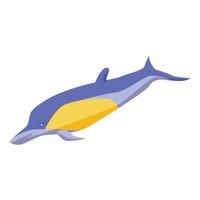 blu delfino icona, isometrico stile vettore