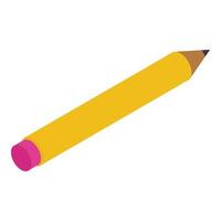 giallo matita icona, isometrico stile vettore