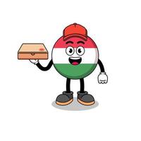 Ungheria bandiera illustrazione come un' Pizza fattorino vettore