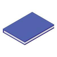 blu libro icona, isometrico stile vettore