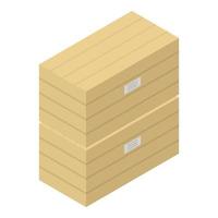 legna scatola pila icona, isometrico stile vettore