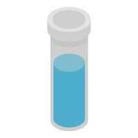 test tubo con blu liquido icona, isometrico stile vettore
