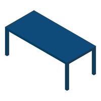 blu tavolo icona, isometrico stile vettore