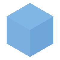 blu cubo icona, isometrico stile vettore