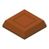 cioccolato pezzo icona, isometrico stile vettore