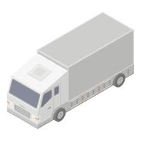 bianca consegna camion icona, isometrico stile vettore