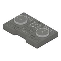 metallo dj consolle icona, isometrico stile vettore