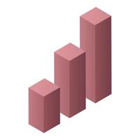 diagramma barre icona, isometrico stile vettore