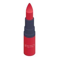 rosso rossetto icona, isometrico stile vettore