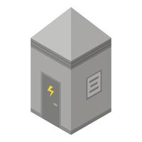 elettrico stazione scatola icona, isometrico stile vettore