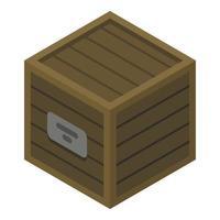 legna scatola icona, isometrico stile vettore