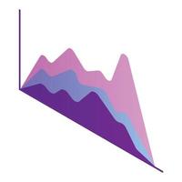 diagramma grafico icona, isometrico stile vettore
