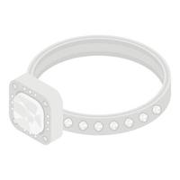 argento diamante squillare icona, isometrico stile vettore