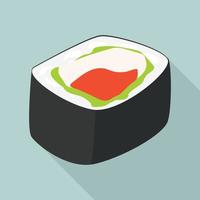 esotico Sushi icona, piatto stile vettore