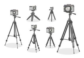 Stile di design piatto Vector fotocamera treppiede