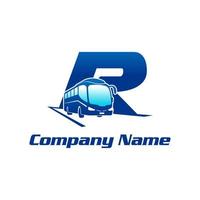 iniziale r autobus logo vettore