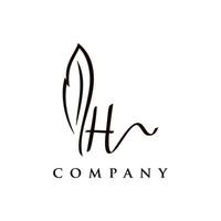 iniziale firma h logo vettore