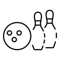 bowling club icona, schema stile vettore