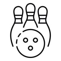 bowling kegling icona, schema stile vettore