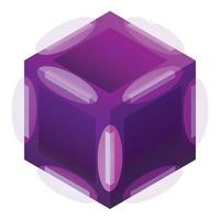 viola cubo icona, isometrico stile vettore