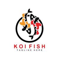 koi pesce logo disegno, Cinese fortunato e trionfo ornamentale pesce vettore, azienda marca oro pesce icona vettore