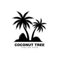 Noce di cocco albero logo, oceano albero vettore, design per modelli, Prodotto marchio, spiaggia turismo oggetto logo vettore