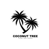 Noce di cocco albero logo, oceano albero vettore, design per modelli, Prodotto marchio, spiaggia turismo oggetto logo vettore