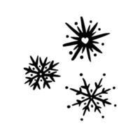 inverno Natale fiocco di neve. fiocco di neve mano disegnato nel scarabocchio stile. contento nuovo anno. illustrazione per grafica, sito web, logo, icone, cartoline vettore