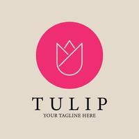 tulipano Vintage ▾ logo, icona e simbolo, vettore illustrazione design