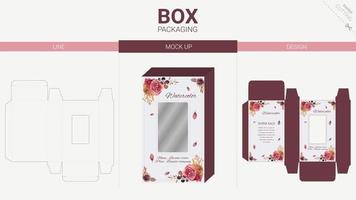 confezione di scatole e modello fustellato mockup vettore