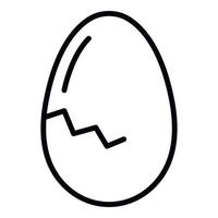 solido crepa uovo icona, schema stile vettore