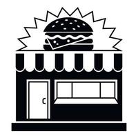 hamburger strada negozio icona, semplice stile vettore