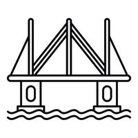 moderno città ponte icona, schema stile vettore