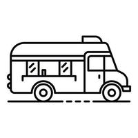 veloce cibo camion icona, schema stile vettore