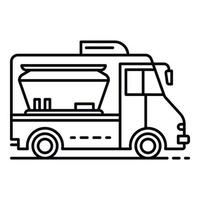moderno cibo camion icona, schema stile vettore