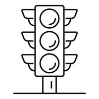 attraversamento pedonale traffico luci icona, schema stile vettore