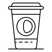 caffè plastica tazza icona, schema stile vettore