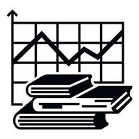 grafico finanza libro icona, semplice stile vettore