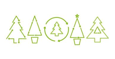 verde Natale albero icona. eco-friendly Natale carta celebrazione. vettore