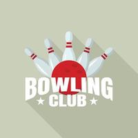 notte bowling club logo, piatto stile vettore