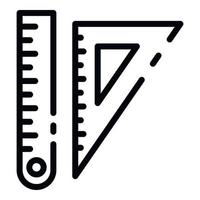 righello triangolare icona, schema stile vettore