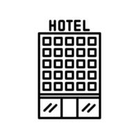 Hotel icona per edificio o architettura e viaggio alloggio vettore