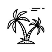 icona di Noce di cocco palma albero isola con vento vettore