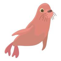 pelliccia foca icona, cartone animato stile vettore