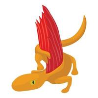 dinosauro lucertola icona, cartone animato stile vettore