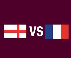 Inghilterra e Francia bandiera emblema simbolo design Europa calcio finale vettore europeo paesi calcio squadre illustrazione