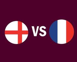 Inghilterra e Francia bandiera simbolo design Europa calcio finale vettore europeo e africano paesi calcio squadre illustrazione