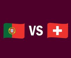Portogallo e Svizzera bandiera nastro simbolo design Europa calcio finale vettore europeo paesi calcio squadre illustrazione