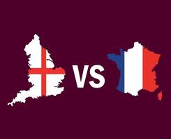 Inghilterra e Francia carta geografica simbolo design Europa calcio finale vettore europeo paesi calcio squadre illustrazione