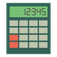calcolatrice icona, cartone animato stile vettore